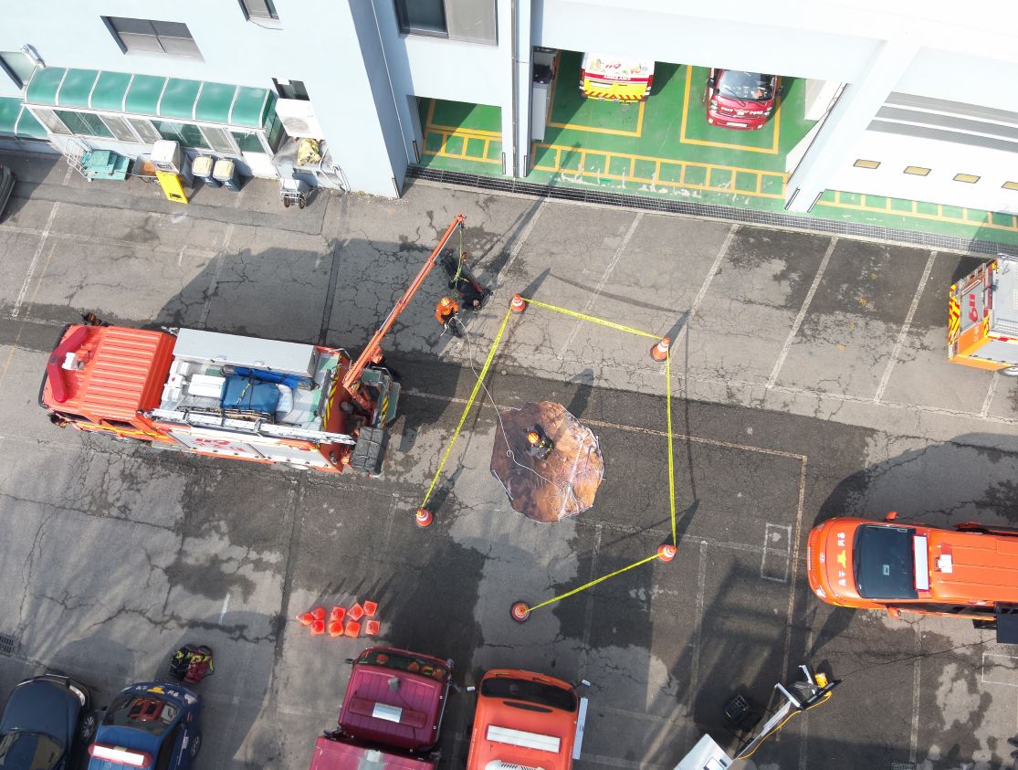 천안동남소방서, 지반침하 사고 대응 모의훈련 실시