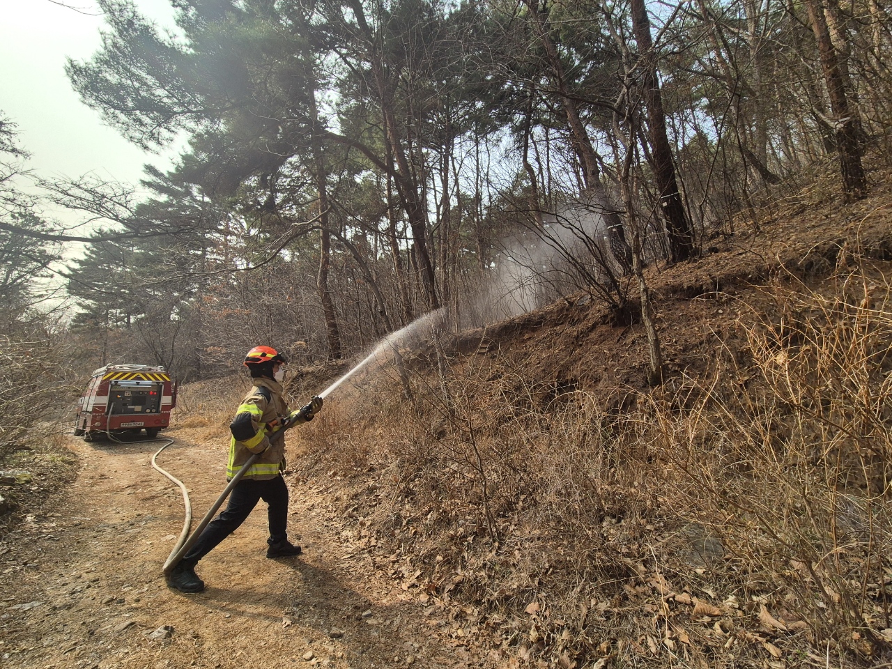 천안동남소방서, 봄철 대형산불 대비 ‘예비주수의 날’ 운영